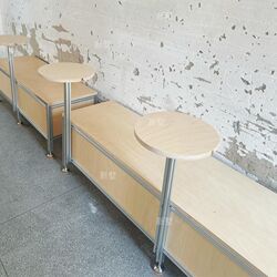 Second-hand aluminum profile bench tables and chairs ocean board combination stool table simple internet celebrity milk tea shop cafe