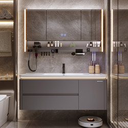 Imperial Sanitary Ware Ceramic Integrated Basin Accessible Luxury Gray Bathroom Cabinet Combination Bathroom Sink Wash Basin Cabinet Combination