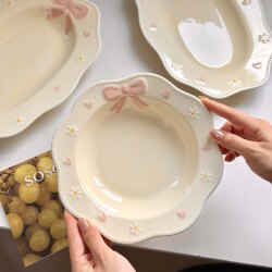 High-End Dinnerware Plates and Bowls for Home Use, Stylish 2026 New Model, Particularly Beautiful, Personal Use Round Plates