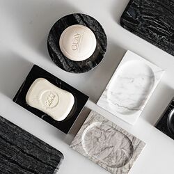 Bathroom marble soap box storage soap rack high-end hotel handmade soap holder bathroom household drain soap dish