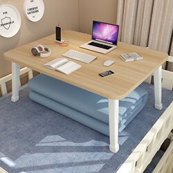 Folding Small Table for Bed, Elevated Desk for Students in Dormitory, Writing and Study Table for Bay Window, Bedroom Floor Table