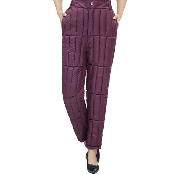 Middle aged and elderly women's down pants for winter wear, thickened high waist for warmth, women's pants for inner wear, elderly women's winter cotton pants for outer wear