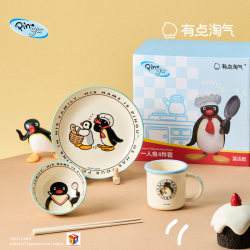 A Little Mischievous Pingu Retro Ceramic Tableware Set: Bowls, Plates, Sauce Dishes, Mugs, Cute Penguin Gift Set