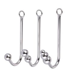 Aanl Hook Male G-Spot Stimulation Stainless Steel Anal Hook Prostate Massager Three-Bead Ball Anal Plug Stick