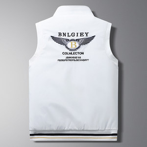 
Embroidered cotton vest for men 2024 spring and autumn quilted vest thin coat embroidered vest vest outer wear