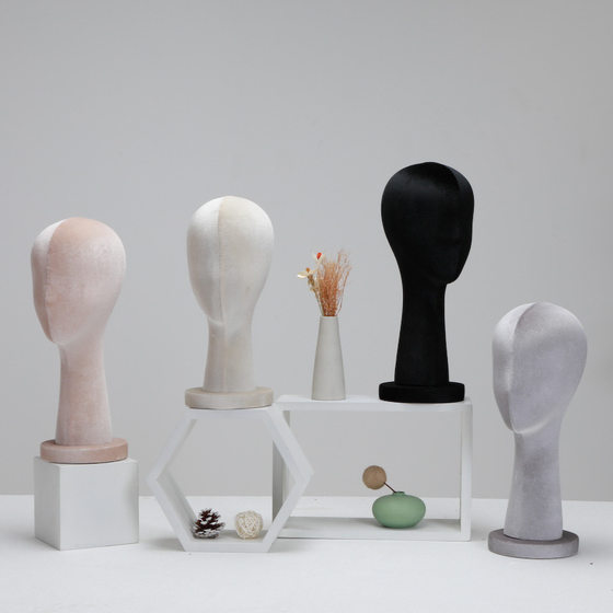 
Colorful velvet head mold display model accessories glasses scarf wig display display props hat hat holder stand