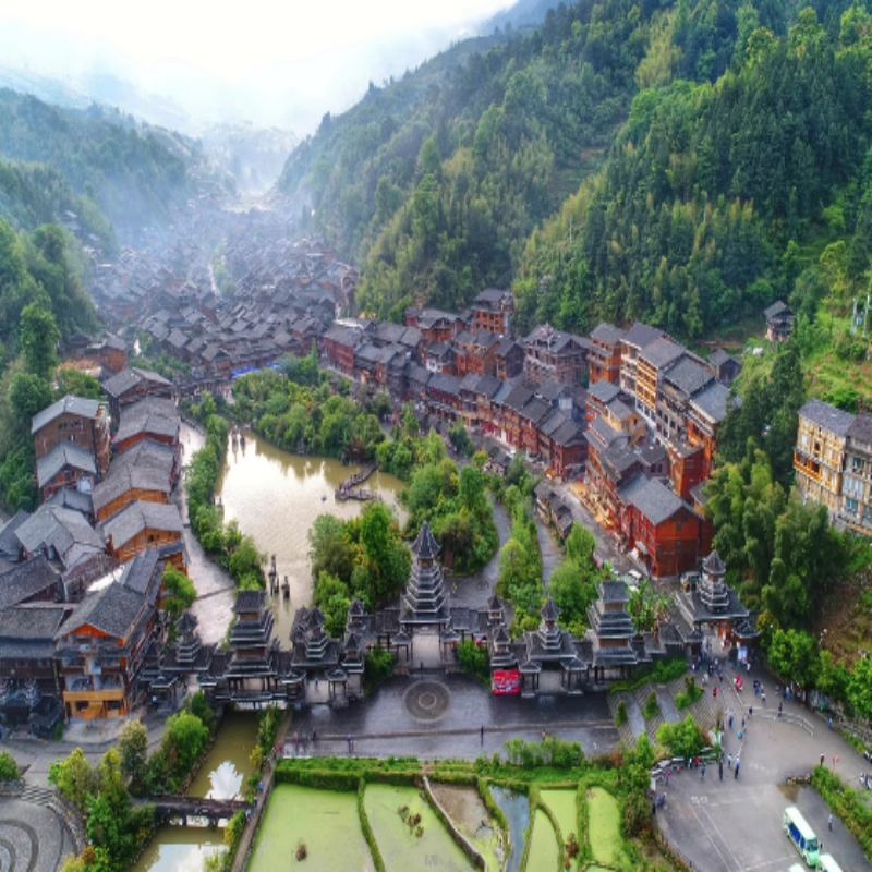 贵州旅游2-6人团4日游 肇兴侗寨大小七孔加榜梯田岜沙苗寨扎染B线