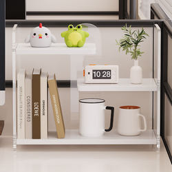 Desktop Storage Rack, Office Desk Organizer, Multi-Layer Multifunctional Acrylic Cup Holder, Space-Saving Small Size