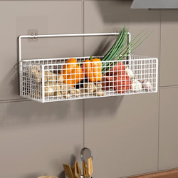 No-punch wall-mounted kitchen spice storage basket