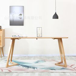 Nordic solid wood leg snatching dining table hotel restaurant special-shaped leg dining table bar cafe creative casual solid wood table