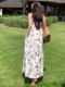 French style lazy style floral suspender dress for women, loose, slim and high-end holiday style sleeveless long dress for summer