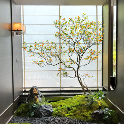 Maintenance-Free High-End Artificial Greenery, Horse-Dranker Tree for Landscaping, Villa Courtyard, Window Display, Interior Decoration, Floor-Standing