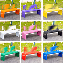 Outdoor Park Chair, Anti-Corrosion Wood, All-Iron Backrest Seat, Bench, Community Garden, Forest, Shopping Mall Leisure Area Bench
