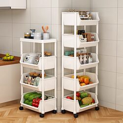 Kitchen Multi-Functional Storage Rack, Movable Trolley, Bookshelf, Floor-Standing Household Multi-Layer Snack Storage Cabinet, Storage Rack