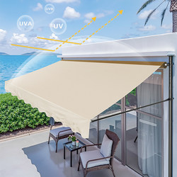 No-Drill Store Awning Retractable Rain Canopy Folding Curtain Shop Eaves Home Balcony Hand-Cranked Courtyard Sunshade