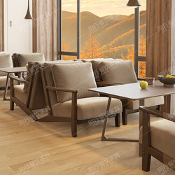 Solid wood milk tea shop cafe table and chair combination bar book bar tea house card seat sofa chair rest area reception negotiation