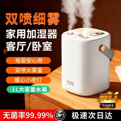 2025 New Model Dual-Spray Humidifier, Small Household Silent Humidifier for Bedroom, Student Dormitory, Hydrating Spray, Suitable for Pregnant Women and Infants, Car-Use Aromatherapy Air Purifier, Humidification All-In-One, 1L Large Capacity, Living Room Humidifier