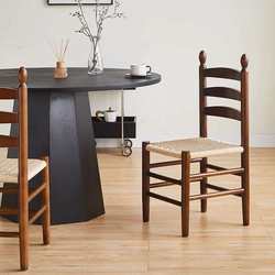 Shaker chair dining chair home solid wood Japanese style furniture cafe rope woven chair dining table and chairs restaurant