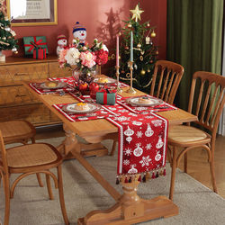 Valentine's Day New Year's table flag bedside flag TV cabinet dining table decoration coffee table wedding cupboard red tablecloth cover