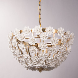 European-style villa living room chandelier ceramic petals fresh decorative lighting master bedroom princess room branch-shaped iron chandelier