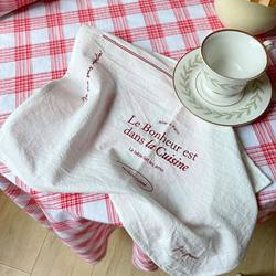 French ins style English red word Cuisine background cloth placemat napkin cover cloth table decoration small square towel