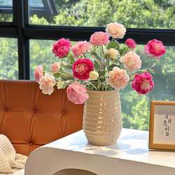 Dew lotus artificial flowers, fake flower arrangements, high-end realistic bouquets, table decorations, foreign peonies, high-end flower arrangements