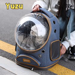 Japanese Yuzu Pet Cat Carrier Portable Cat Backpack Large Capacity Breathable Panoramic Space Capsule Pet Travel Carrier