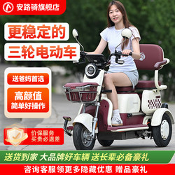 Anluqi Electric Tricycle for Home Use, Women's Vehicle for Picking up Children and the Elderly, Leisure Transportation, Small Electric Scooter