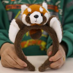 Panda Headband, Ultra-Small Raccoon Plush, Women's Fun Cartoon Hairpin, Face Washing Headband, Outdoor Photo-Taking Red Panda Headwear