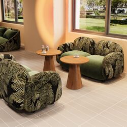 Retro South Seas Style Milk Tea Shop Cafe Sofa Table and Chair Set Western Restaurant Commercial Leisure Booth Sofa