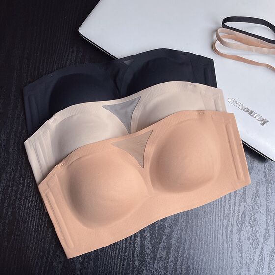 
Invisible strapless underwear for women with large breasts, small and thin style, anti-exposure, anti-slip, gathering, strapless breasts, anti-sagging, girl's bra