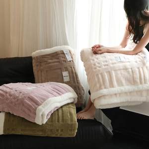 
Class A light luxury lady blanket jacquard toka large velvet blanket autumn and winter three-dimensional jacquard warm velvet blanket sofa cover blanket blanket