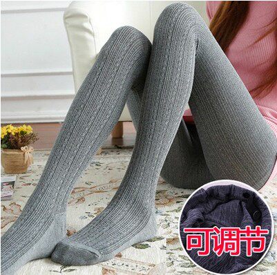 
Adjustable knitted hemp pattern pantyhose for pregnant women in spring and autumn. C foot-stepping thickened socks for pregnant women.