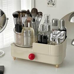 Desktop Cosmetics Storage Box, Drawer-Type Skincare Product Organizer, Dormitory Large-Capacity Lipstick Storage Rack