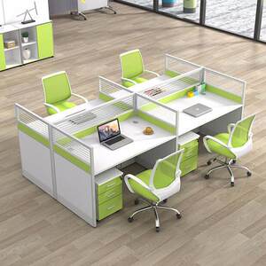 
Office screen desk staff table computer desk combination simple staff booth office furniture 4 people
