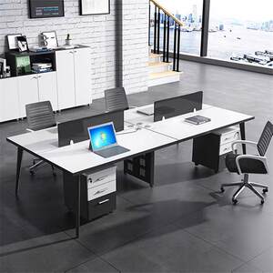 
Staff desk 4-person 6-person office desk and chair combination simple Taiwan multi-person office furniture four-person office desk