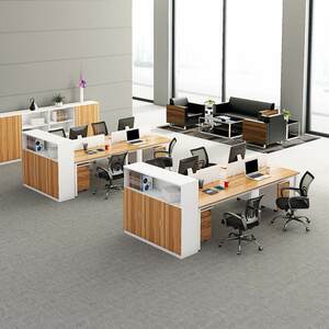 
Guangzhou office 313 desk office furniture simple steel frame office desk manual screen computer desk clerk 4 office chair set