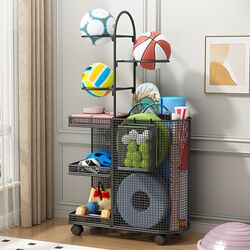 Fitness equipment storage rack, household yoga mat, foam roller, dumbbell storage basket, removable sporting goods storage rack