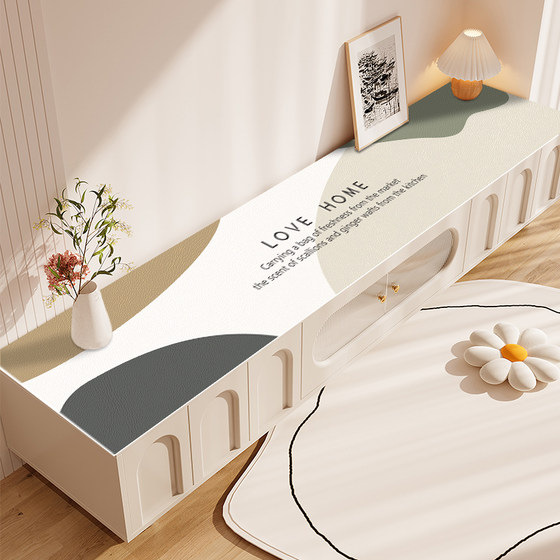 
TV cabinet table mat countertop protection mat 2026 new waterproof no-wash tablecloth light luxury high-end shoe cabinet table mat
