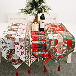 New Christmas home decoration supplies knitted cloth table flag creative Christmas tablecloth table decoration home decoration