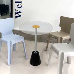 Living room sofa TV cabinet corner and side tables simple hotel villa bedroom balcony marble coffee small round table