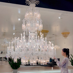 French-Style Light Luxury Crystal Chandelier for Duplex Living Room, Bedroom, Dining Room, Villa, High-End and Elegant Zhongshan Lighting Fixtures