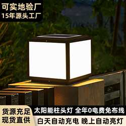 Pinye Solar Pillar Lamp Outdoor Waterproof Garden Wall Lamp Modern Simple Home Villa Gate Garden Lamp
