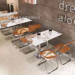 Slate snacks, desserts, milk tea shop tables and chairs, cafe catering, burger baking, hot pot and barbecue shop chairs, Internet celebrity models