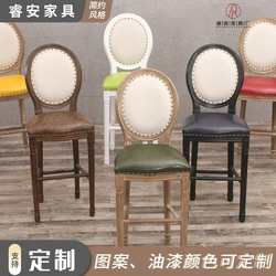 French and American dining chairs, round back armchairs, old retro hotel restaurants, hotel cafes, solid wood chairs