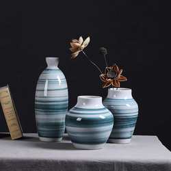 Modern ceramic vase ornaments, simple hand-painted living room entrance TV cabinet decoration storage crafts can