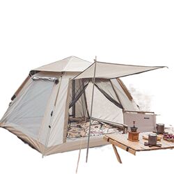 Outdoor thickened cold and rainproof 3-4 people fully automatic windproof camping children's camping portable quick-open tent