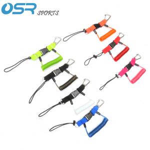 Diving anti -throw rope underwater camera spring rope single anti -waterproof housing stainless steel fast steel fast unloading buckle safety rope