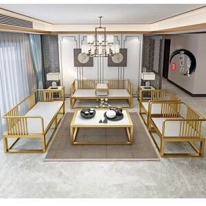 New Chinese -style iron art light luxury sofa office reception.