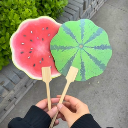 【So Cool~】Watermelon Fan for Home Use, Double-Sided Fruit Fan, Creative Hand-Painted Summer Cooling Fan